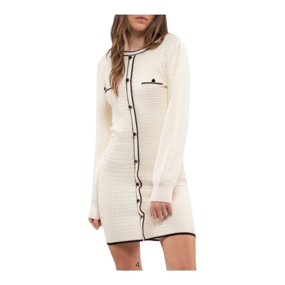 NWOT August Sky [S] Long Sleeve Sweater Minidress - Picture 4 of 8